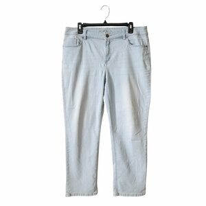 Chico's Platinum Jeans Women's Size 10 Light Blue Skinny Cropped Ankle Stretch